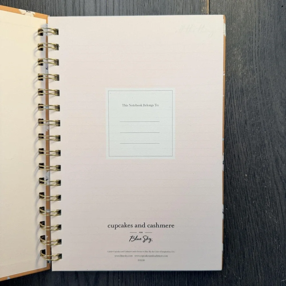 Blue Sky A5 Spiral Notes Notebook 160 Pages Orange Floral Cupcakes And Cashmere
